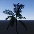 Lush Tropical Palm Tree With Long Green Fronds And Brown Trunk