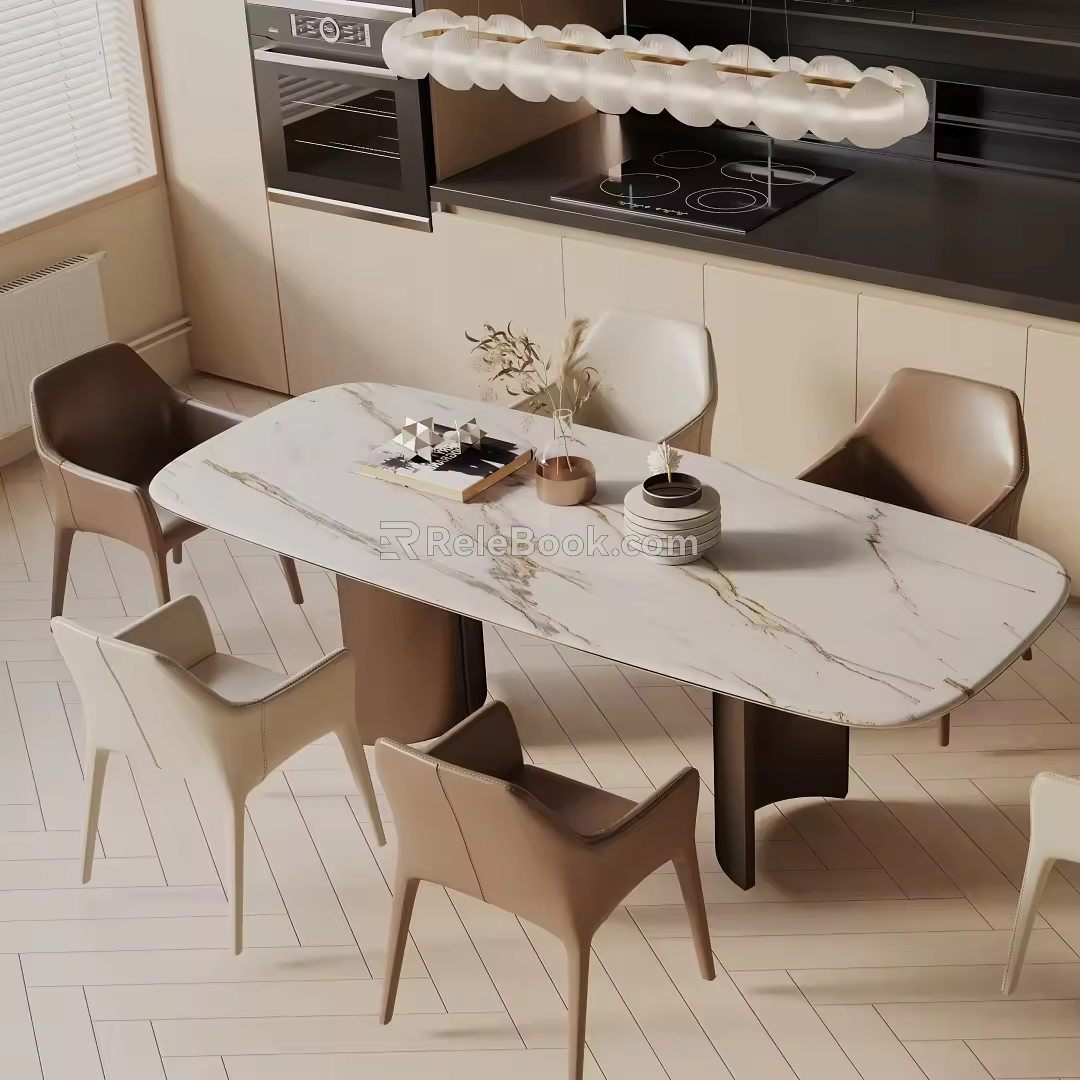 Modern table combination 3d model