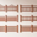 Various Wooden Garden Fence Designs With Different Panel Styles And Patterns 3d model