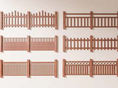 Various Wooden Garden Fence Designs With Different Panel Styles And Patterns 3d model