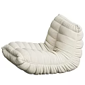 White Lazy Sofa Modern Design With Soft Plush Fabric For Living Room Comfort
