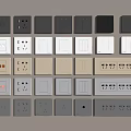 Various Colored Switch Panels With Different Designs For Home Interior