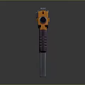 Futuristic Submachine Gun With Yellow Body Purple Grips And Gray Magazine Design