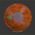 Pink Rose Under Glass Dome With Wooden Base And Golden Plaque