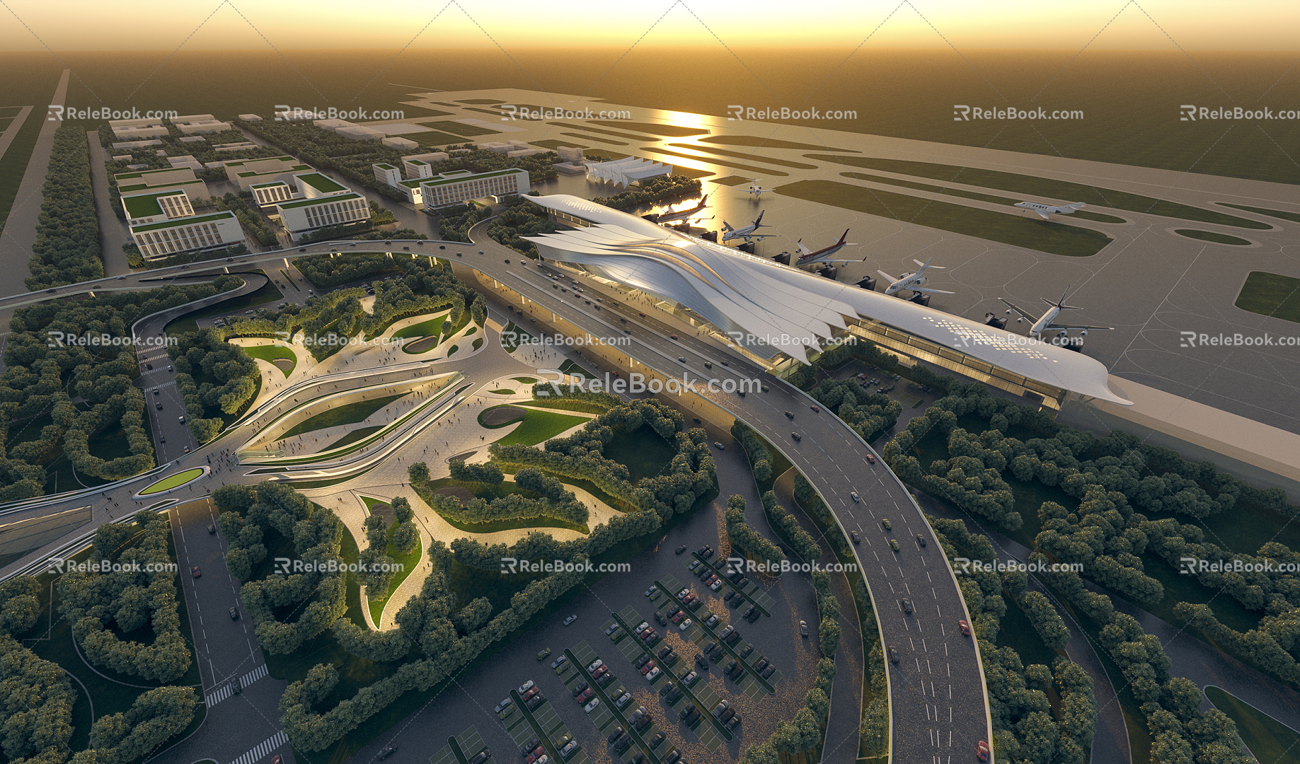 Modern Airport Yueyang Airport 3d model