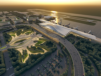 Modern Airport Yueyang Airport 3d model