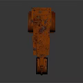 Vintage Orange Rusty Road Roller With Driver Seat And Metal Canopy