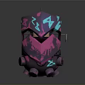 3D Designed Modern Tech Equipment With Pink Blue Geometric Patterns And Angular Structure
