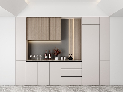 Simple Sideboard Wine Cabinet Personalized Dining Table 3d model