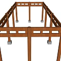 Traditional Ancient Architecture Wooden Structure With Columns Beams And Railing Design