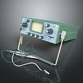 Military Weapon Control Device With Green Panel Screen Knobs And Cables 3d model