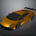 Orange Sleek Sports Car With Rear Spoiler Shiny Exterior And Alloy Wheels