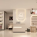 Stylish Modern Beauty Salon Interior With Reception Desk Sofa Chairs And Product Shelves