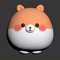 Cute Round Shiba Inu Plush Toy With Orange White Pink Cheek Blushes And Small Ears