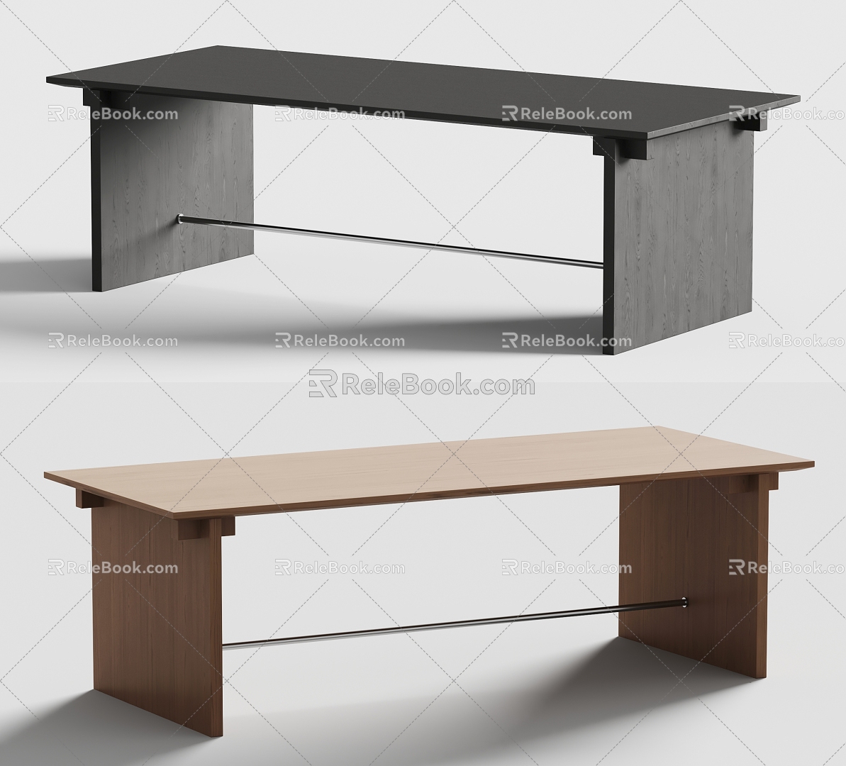 Maurice dining table solid wood dining table 3d model