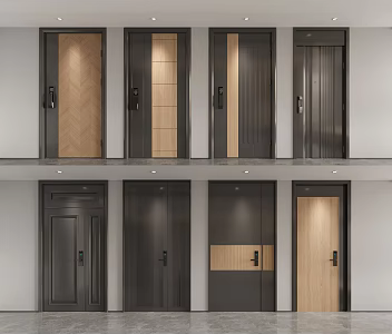 Modern security door entry door 3d model