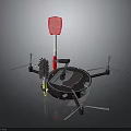 Electronic Appliance With Red Probe Arm Circular Platform And Multiple Thin Support Arms 3d model
