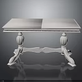 Elegant White Classic Table With Carved Legs And Two Piece Smooth Top