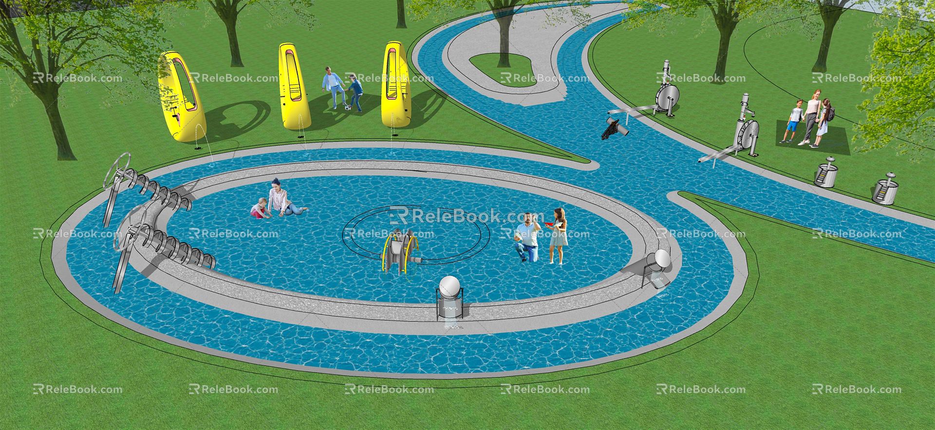 Modern amusement facilities Children's water play entertainment facilities 3d model