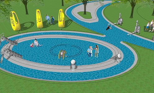 Modern amusement facilities Children's water play entertainment facilities 3d model