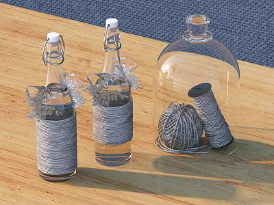 Modern Art Wine Bottle Food Glass Jar 3d model