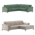 Green And Light Gray L Shaped Sectional Sofas For Modern Living Room 3d model