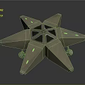 Star Shaped Metal Decorative Structure With Geometric Design And Spherical Supports