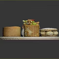 Delicious Assorted Desserts on White Plate Including Blueberry Cream Tart Apple Roll and Pastry