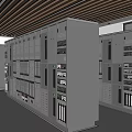 Row of Modern Black Server Racks with Ventilation and Indicator Lights in Data Center