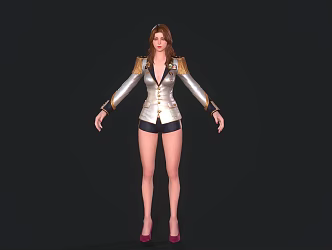 Modern Woman Female Warrior Game Character Anime Character 3d model