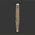 Detailed Aircraft Carrier Model With Brown Flight Deck Red Hull And Gray Superstructure