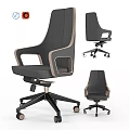 Stylish Modern Table And Chair Set With Gray Upholstery Wooden Accents And Rolling Base