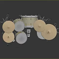 Professional Acoustic Drum Set With Bass Snare Tom Drums And Cymbal Stands