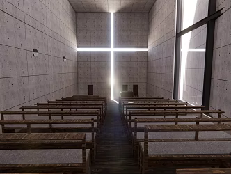 Modern Church of Light 3d model