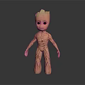Baby Groot Game And Movie Character 3D Model With Tree Texture Standing Pose