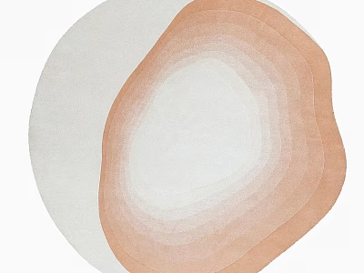 Modern Square Rug With Gradient Beige Light Brown Circular Layered Design 3d model