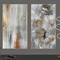 Abstract Wall Art with Gray Gold Brown Texture on Modern Gray Wall Background