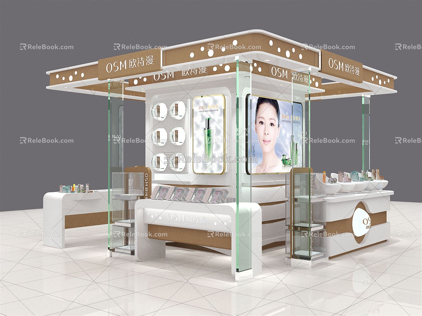 Modern Cosmetics Store Oushiman Shopping Mall Island Cabinet 3d model