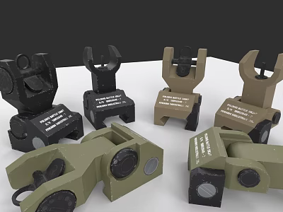 Tactical Weapon Scope Mounts in Black Brown and Green for Military Gear 3d model