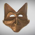Intricately Carved Bronze Mask Featuring Detailed Facial Features And Decorative Motifs