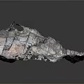 Detailed 3D Terrain Model With Irregular Surface Texture Colorful Patterns Cracks And Undulations