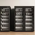 Fisher Modern Black Kitchen Appliance Cabinets Storing Plates And Cups