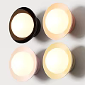 Modern Round Design Wall Lamps in Black Pink Purple Beige for Home Interior Decor