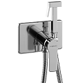 Modern Chrome Wall Mounted Shower Faucet With Handheld Shower Head And Sleek Design