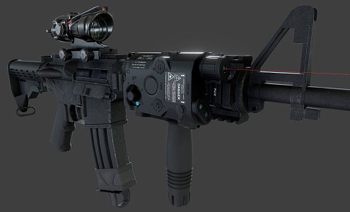 M4 carbine and scope 3d model