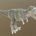 Realistic Tyrannosaurus Rex Dinosaur With Green Striped Skin Open Mouth And Sharp Teeth