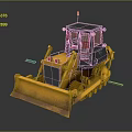 bulldozer low mode bulldozer pixel bulldozer voxel bulldozer crawler bulldozer hydraulic crawler bulldozer 3d model
