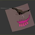 Mysterious Dynamic Warrior Holding Sword Brown Coat Purple Vest Pink Energy Effect And Armored Legs