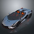 Silver Convertible Sports Car With Sleek Exterior Orange Seats And Aerodynamic Design Reflection