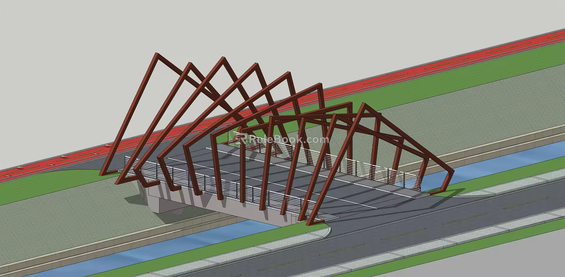 Irregular landscape bridge Modern landscape bridge 3d model